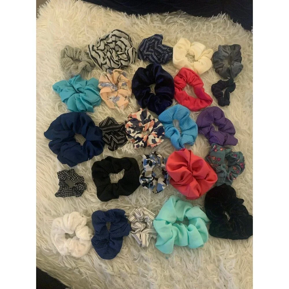 Hair Scrunchie Tie Color Assorted Bundle Set of 25